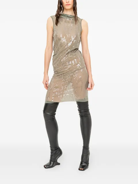 Rick Owens Lilies sequin-embellished open-back mini dress Green LIF1F561TUSM21