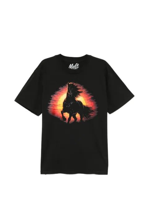 Melt horse-print T-shirt Black MS5295