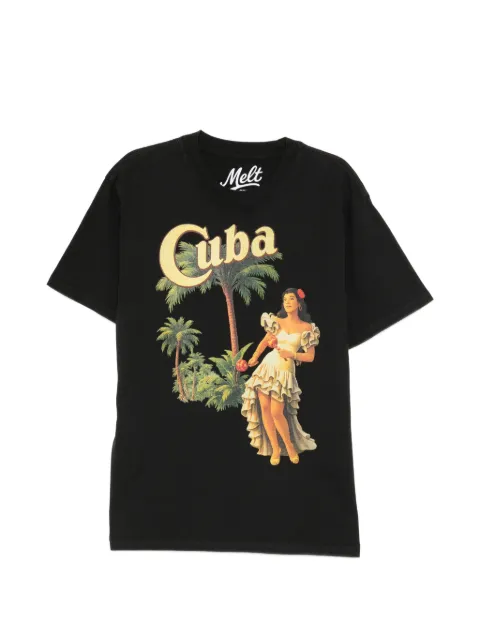 Melt cotton short-sleeve T-shirt Black MS5293