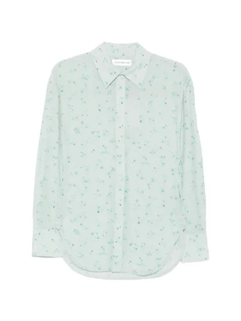 Victoria Beckham floral-print long-sleeve shirt Blue 1226WSH007286A
