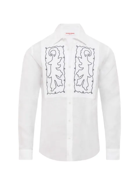 Orlebar Brown Giles Mirabello embroidered shirt White 282455