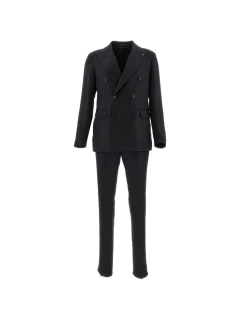 Tagliatore double-breasted linen suit Black 2SVS20B11340021EN817