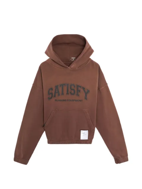 Satisfy logo-print hoodie Brown 1104690E04