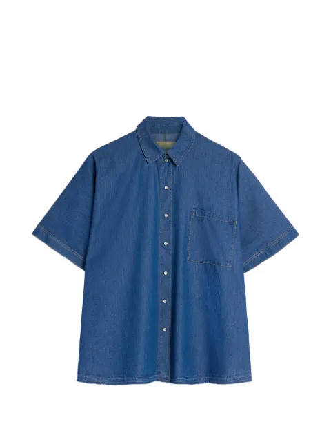 MOMONÌ Lila short-sleeve cotton shirt Blue 261MMOSH01026118MO