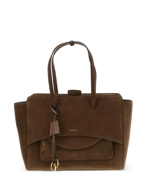 HIDESINS large Flap suede tote bag Brown FL11SDCHO