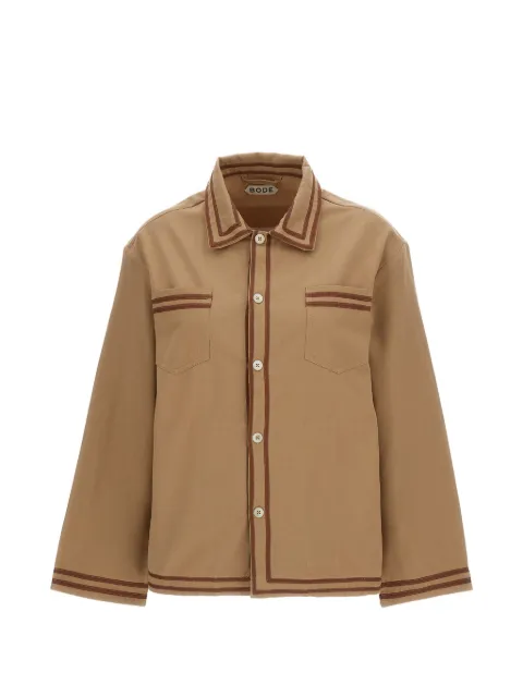BODE Canteen contrast-trim shirt Brown MRS26SH007KHAKI
