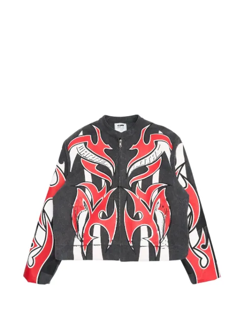 Warren Lotas Plastisol Puff Printed Armor jacket Grey 35900BKRD
