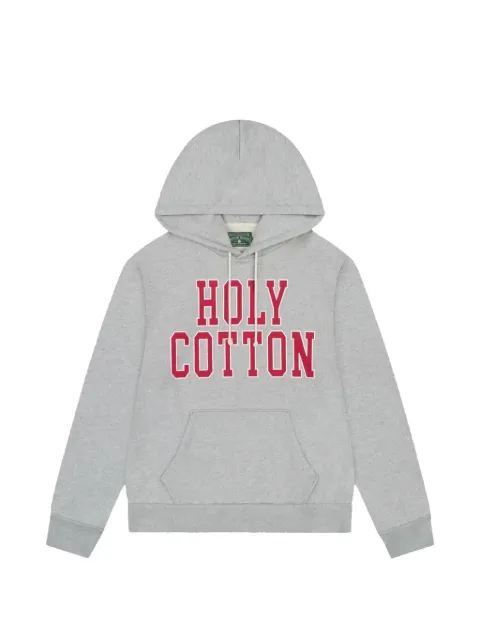 Denim Tears Holy Cotton slogan-print hoodie Grey DT585
