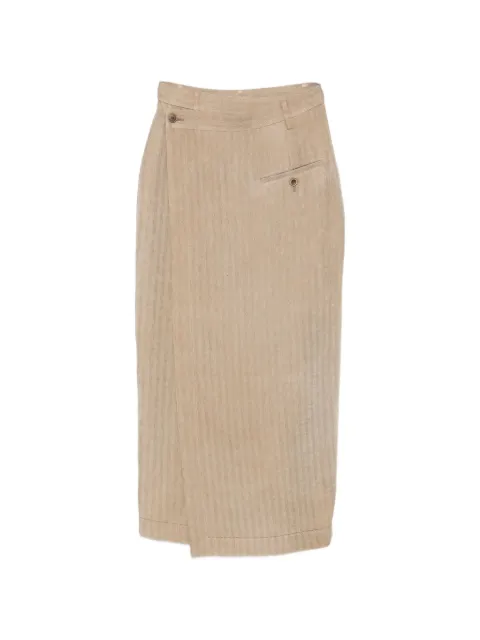Uma Wang Grace asymmetric maxi skirt Neutrals UW2006