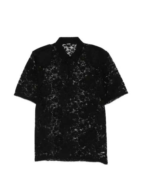 VENUJA floral-lace polo top Black ST010ABLK