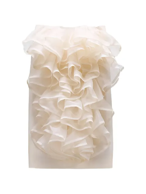 Viktor & Rolf midi ruffled-trim pencil skirt Neutrals WB0230045226
