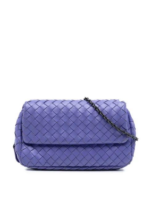 Bottega Veneta Pre-Owned 2012-2025 Mini Nappa Intrecciato Expandable Chain Flap crossbody bag Purple EA64WND158RP1WZA