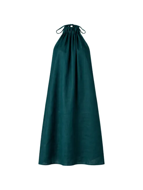 Liviana Conti Cora halter-neck gathered dress Green L6SL20S440