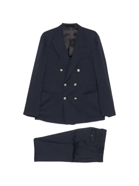 Eleventy double-breasted chest-pocket suit Blue M75ABUB01TES0M169