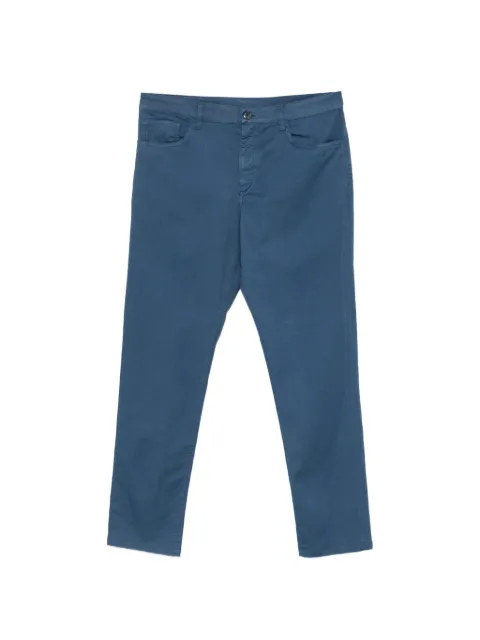 Canali logo-patch trousers Blue PT01636D97051