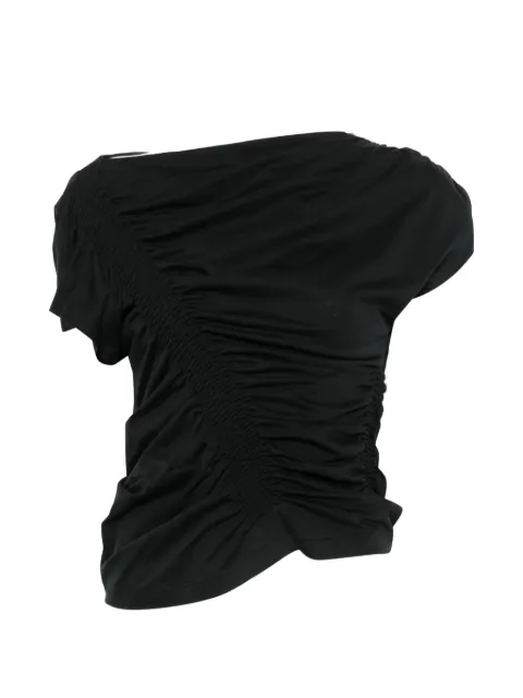 Juun.J ruched boat-neck top Black JW6542W505