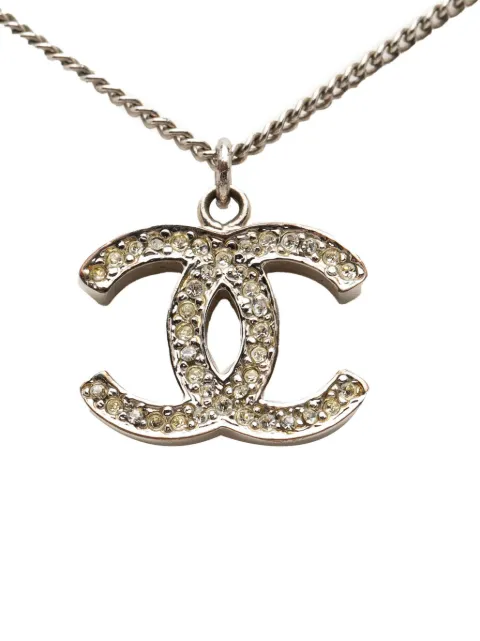CHANEL Pre-Owned 2007 CC Silver Plated Rhinestone Pendant Necklace costume necklace Silver 9SJY1LNDAYDYA6VM
