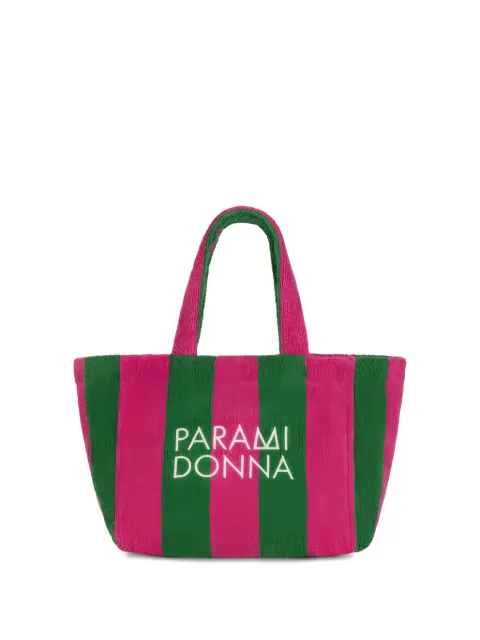 PARAMIDONNA Kids medium striped towelling tote bag Pink MEDIUMTOTEBAG