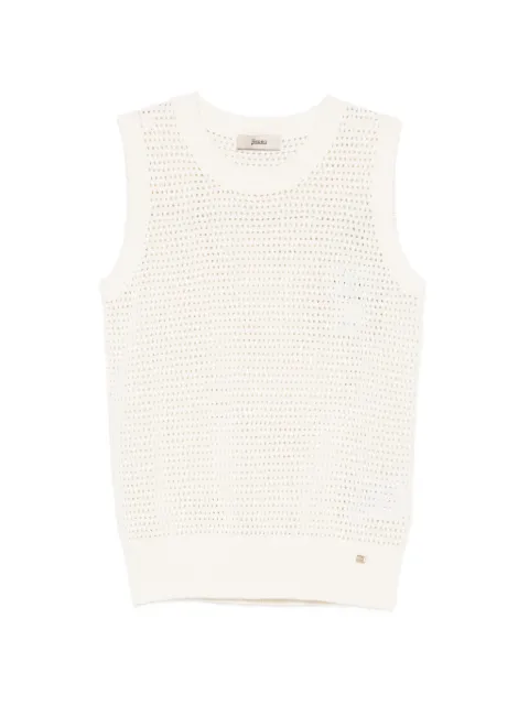 Herno perforated-knit top Neutrals MG000233D72137