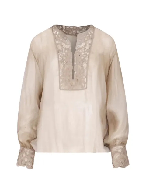 Ermanno Scervino relaxed-fit blouse Neutrals D482K766RFWB