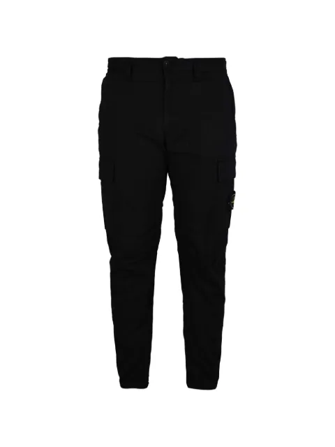 Stone Island logo patch cargo trousers Black 801530410A0029