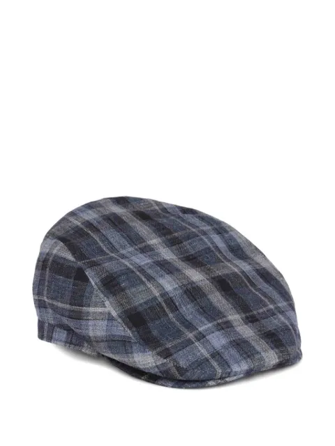 Lock & Co. Hatters Grosvenor check flat cap Blue GROSVENORCAP100LINEN