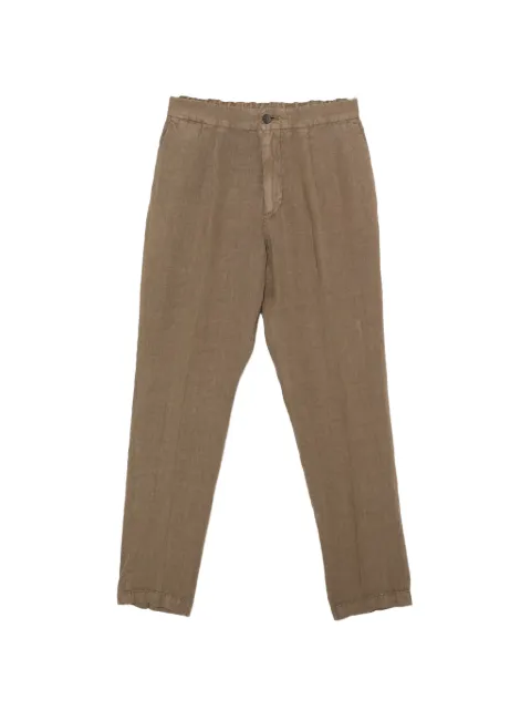 Alpha Industries elasticated-waistband linen trousers Brown HIND28LI039CAPRI