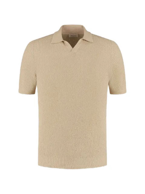 Gran Sasso V-neck ribbed polo shirt Neutrals 2211457163110