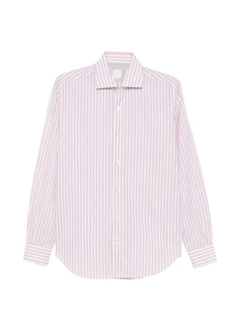 Eleventy striped-print long-sleeve shirt Pink M75CAMH03