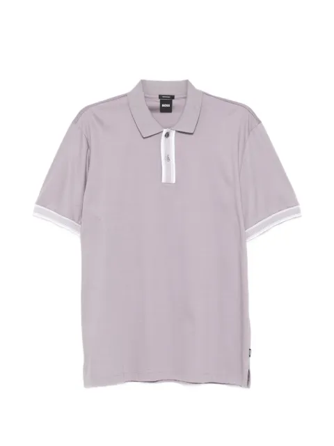 BOSS striped-trim polo shirt Purple 50559668