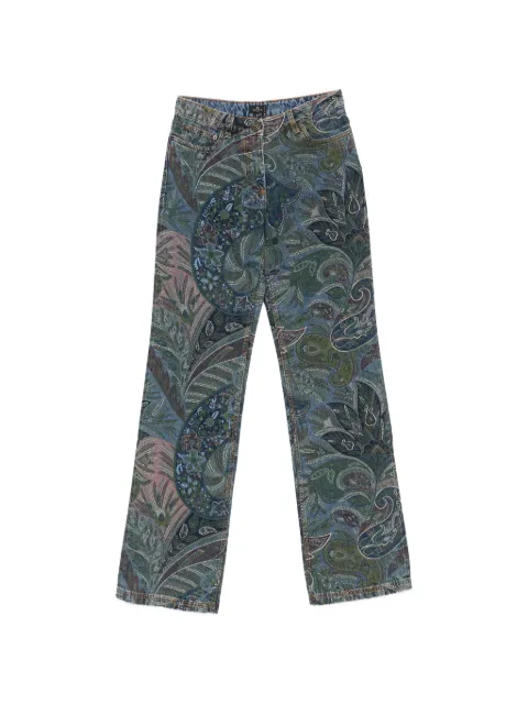 ETRO flared jeans with leafy Paisley motif Blue WRNB0026AKI31