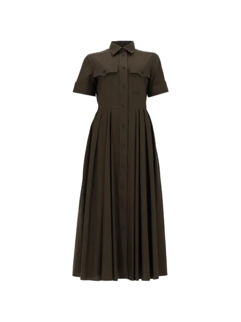 Fay pleated-design short-sleeve dress Green N8WE352603SZDHV613