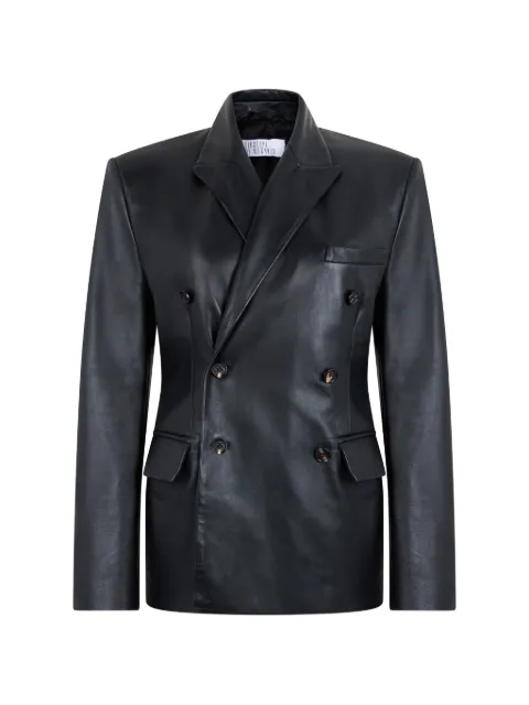 Giuseppe Di Morabito double-breasted leather blazer Black 05FWJA096P05351