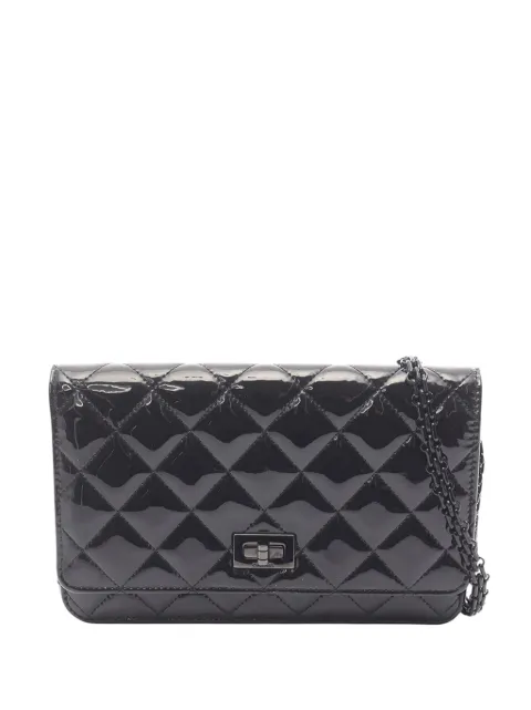 CHANEL Pre-Owned 2019 Quilted Patent Reissue 2.55 Wallet on Chain crossbody bag Black GSHIEUJ2H117YB6I