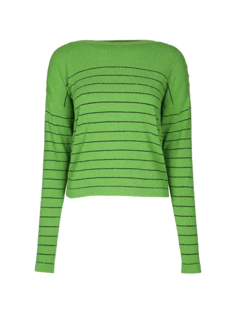 Elisabetta Franchi striped knitwear sweater Green MK09Q62E2