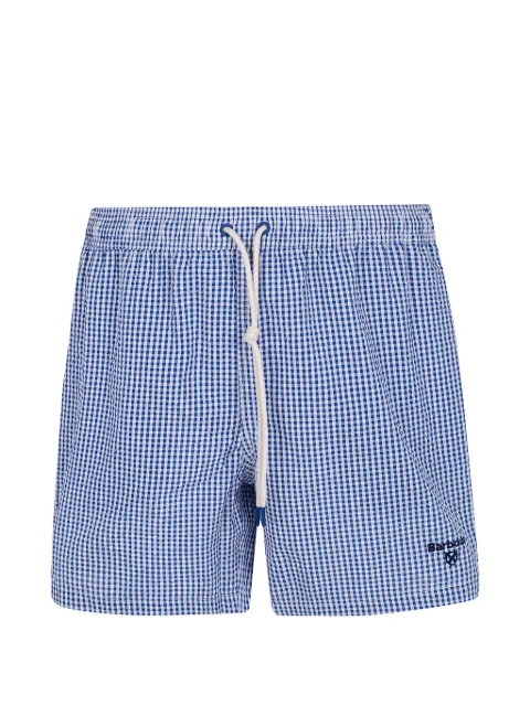 Barbour gingham-check seersucker swim shorts Blue MSW0101MSW