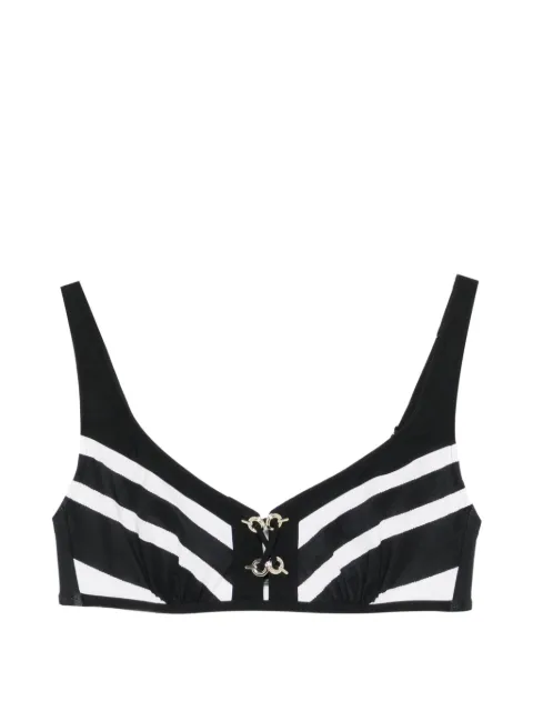 Maryan Mehlhorn striped lace-up bikini top Black 5302703