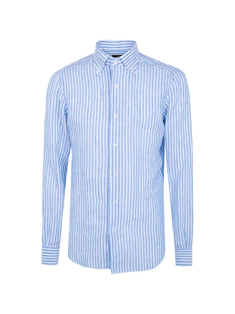 Barba striped button-down shirt Blue BSUBSP0154039R