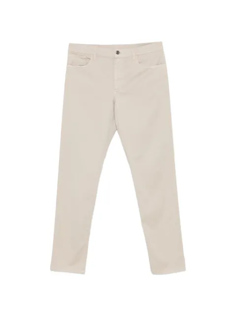 Canali logo-patch trousers Neutrals PT01636D97051