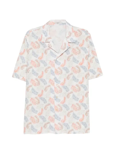 Alessandro Gherardi leaf-print camp-collar shirt White MIAMI67659