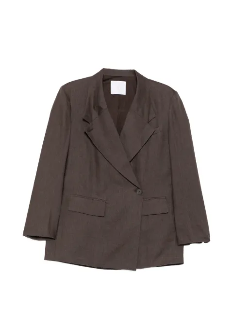Su asymmetric-fastening jacket Brown S6L101
