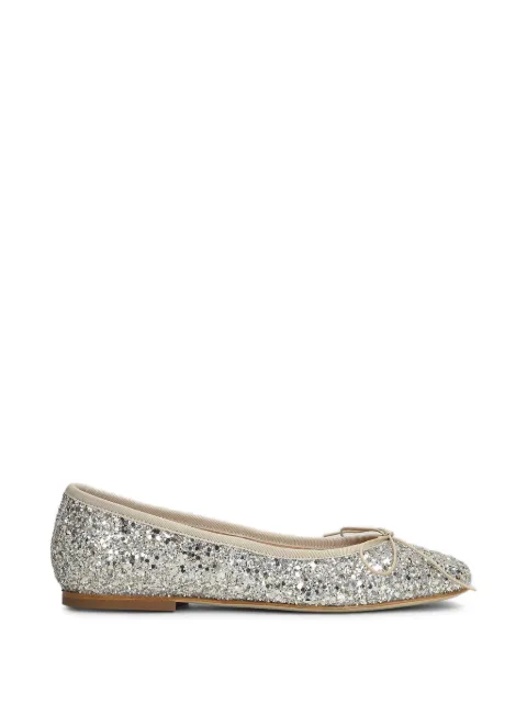 anniel glitter-embellished bow ballet flats Silver NIS62513REGG