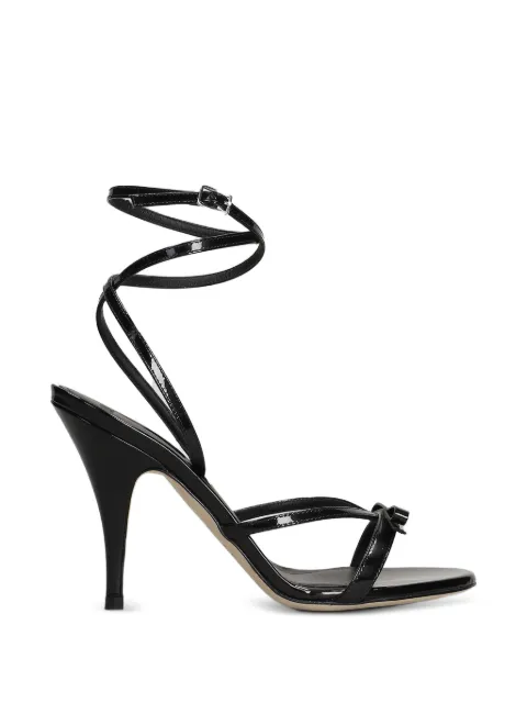 3juin bow-detail leather heeled sandals Black 326SC009R1324