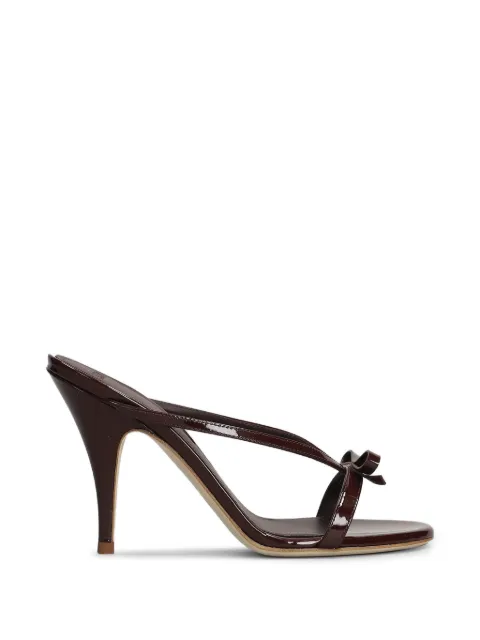 3juin Natalia bow-detail patent-finish sandals Red 326SC016R1324