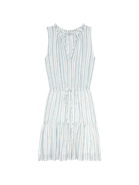 Rails Albany ruffled-hem striped mini dress White 200192DALBANY
