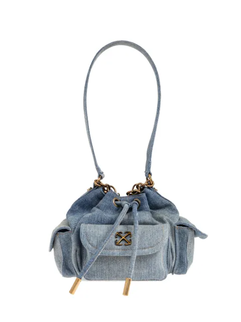 Off-White Dumbo.B logo-plaque bucket bag Blue OWMY002F25DEN0014100