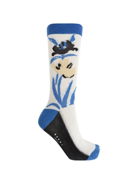 Marni floral-motif socks Blue NA