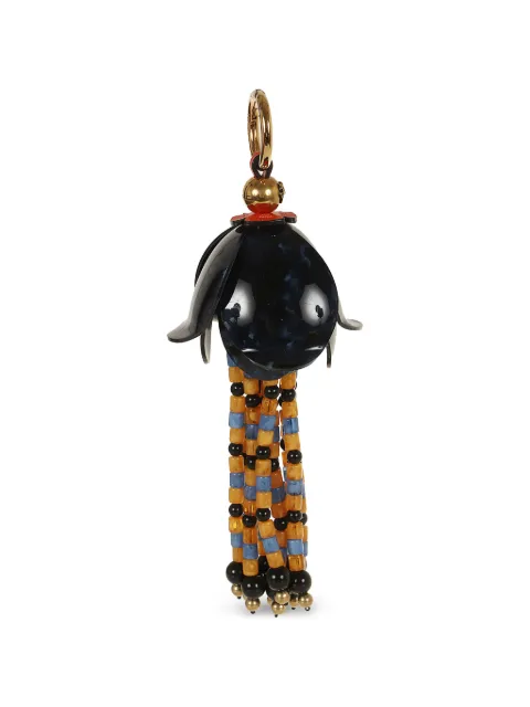 ETRO beaded floral-pendant keyring Black WP2I0055AR116