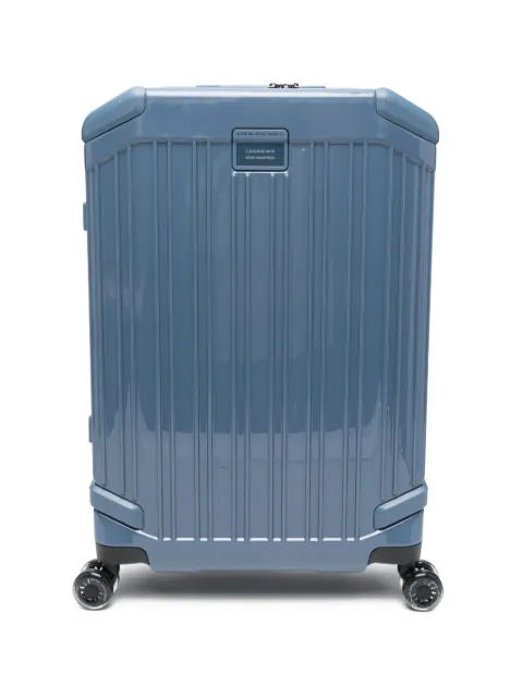 PIQUADRO 4-wheel rigid ribbed suitcase Blue BV4427POP