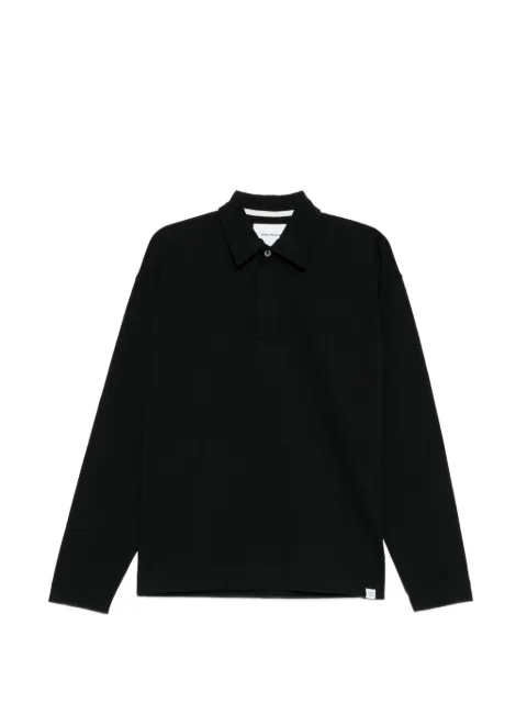 Norse Projects long-sleeve cotton polo shirt Black 0222